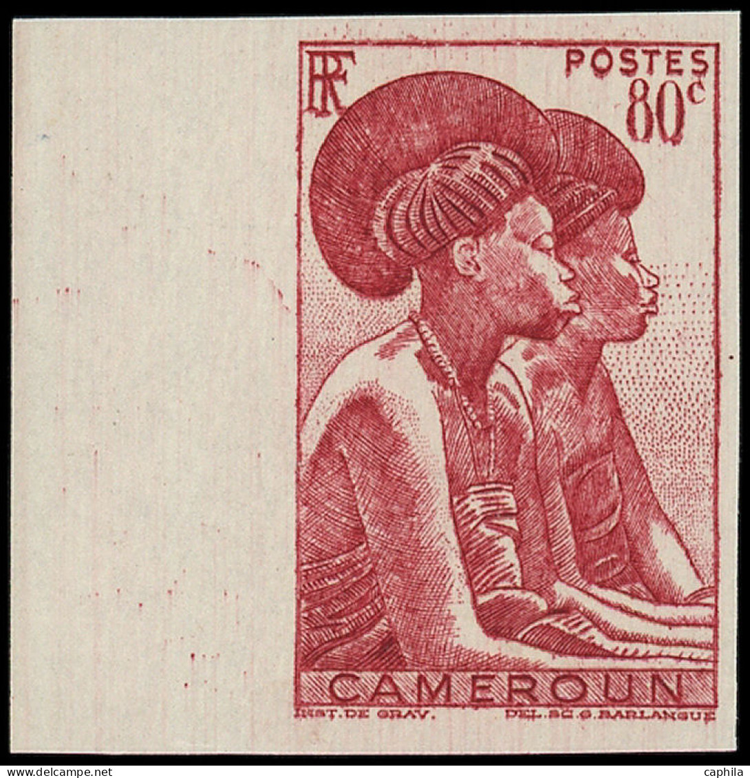 ** CAMEROUN - Poste - 281, Non Dentelé, Bdf, Erreur De Couleur: 80c. Rose Carminé Tikar - Sonstige & Ohne Zuordnung