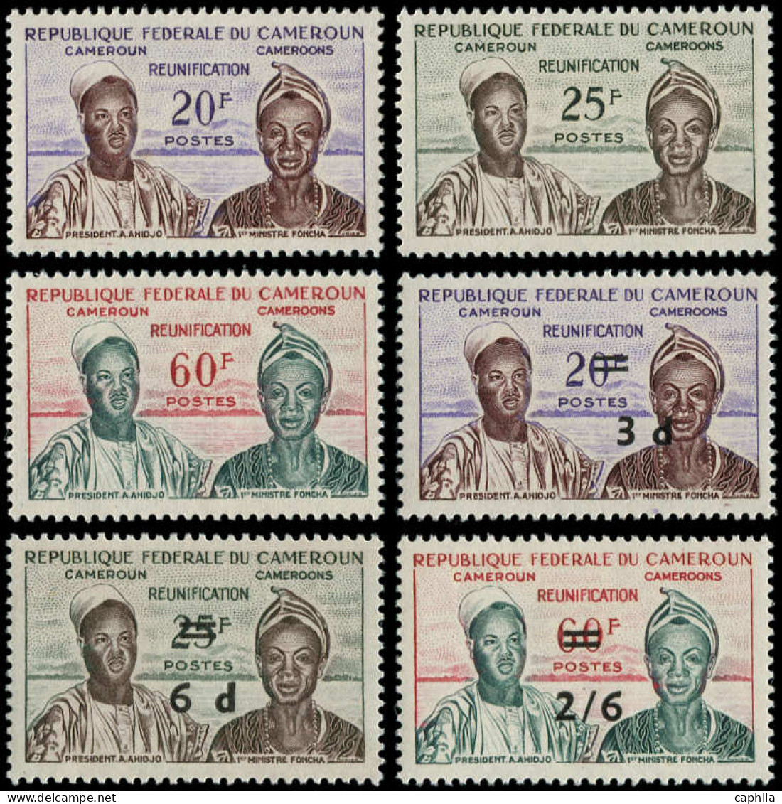 ** CAMEROUN - Poste - 329/34, Normale + Surchargée: Réunification - Unused Stamps