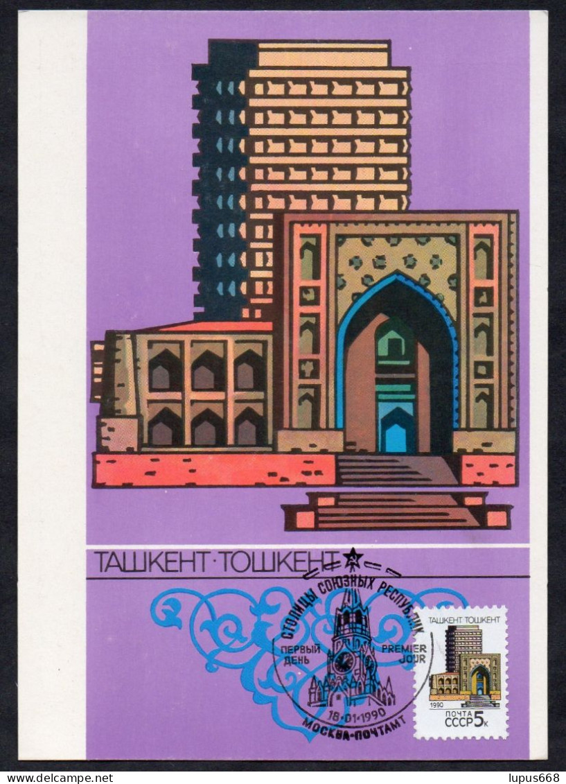 R UdSSR 1990 MiNr. 6057 MK Hauptstädte Der Ehem. Sowjetrepubliken: Taschkent, Usbekistan - Maximum Cards