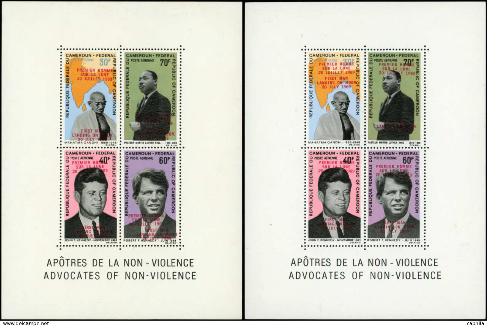 ** CAMEROUN - Blocs Feuillets - 7/7A, Complet: Premier Homme Sur La Lune, Gandhi, Kennedy, Luther King - Other