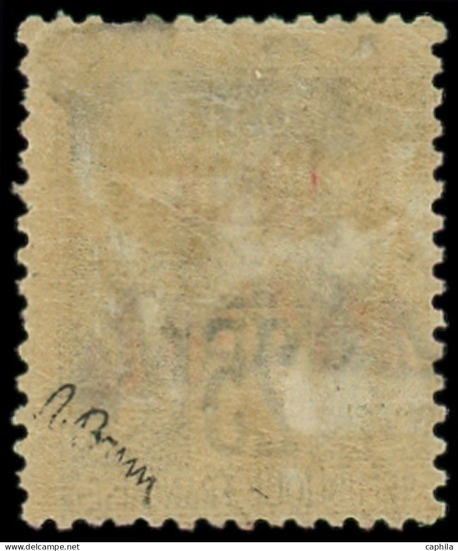 * CHINE FRANCAISE - Poste - 22, Signé Brun: 16c. Sur 25c. Noir Sur Rose - Unused Stamps