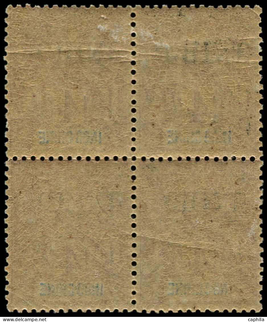 * CHINE FRANCAISE - Poste - 51c, Bloc De 4 Surcharge "Chine" Renversée Sans La Monnaie (tirage Privé) - Unused Stamps