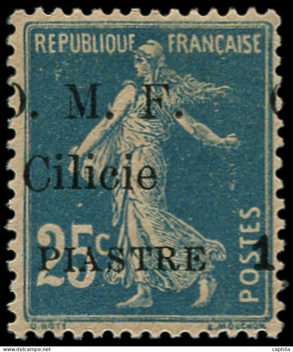 * CILICIE - Poste - 83, Surcharge à Cheval, "1" à Droite: 25c. Bleu - Unused Stamps