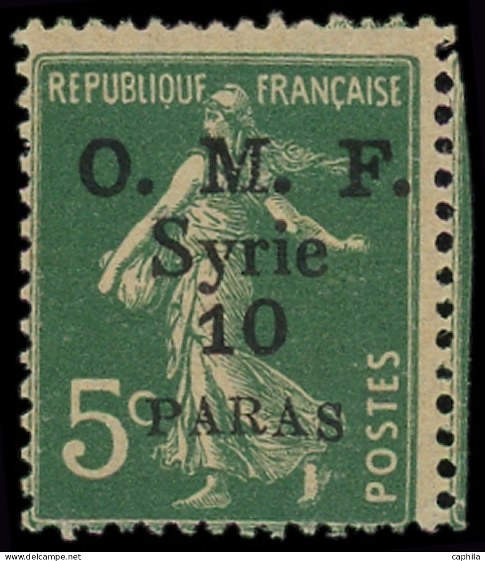 * CILICIE - Poste - 90a, Erreur "Syrie" Au Lieu De "Cilicie", Signé Pavoille: 10pi. S. 5c. Vert - Ongebruikt