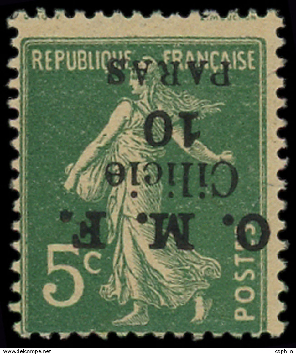 * CILICIE - Poste - 90d, Surcharge Renversée, Signé Pavoille: 10pa. S. 5c. Vert - Unused Stamps