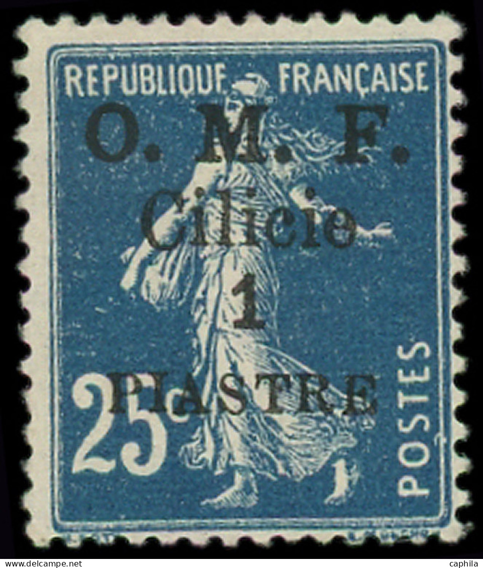 * CILICIE - Poste - 92d, "S" De Piastre Renversé, Signé Pavoille: 1pi. S. 25c. Bleu - Ongebruikt