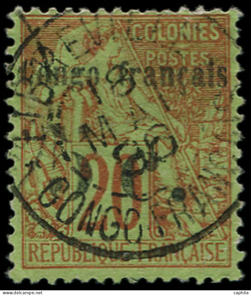 O CONGO - Poste - 3, Signé Thiaude: 5c. S. 20c. Brique S. Vert - Used Stamps