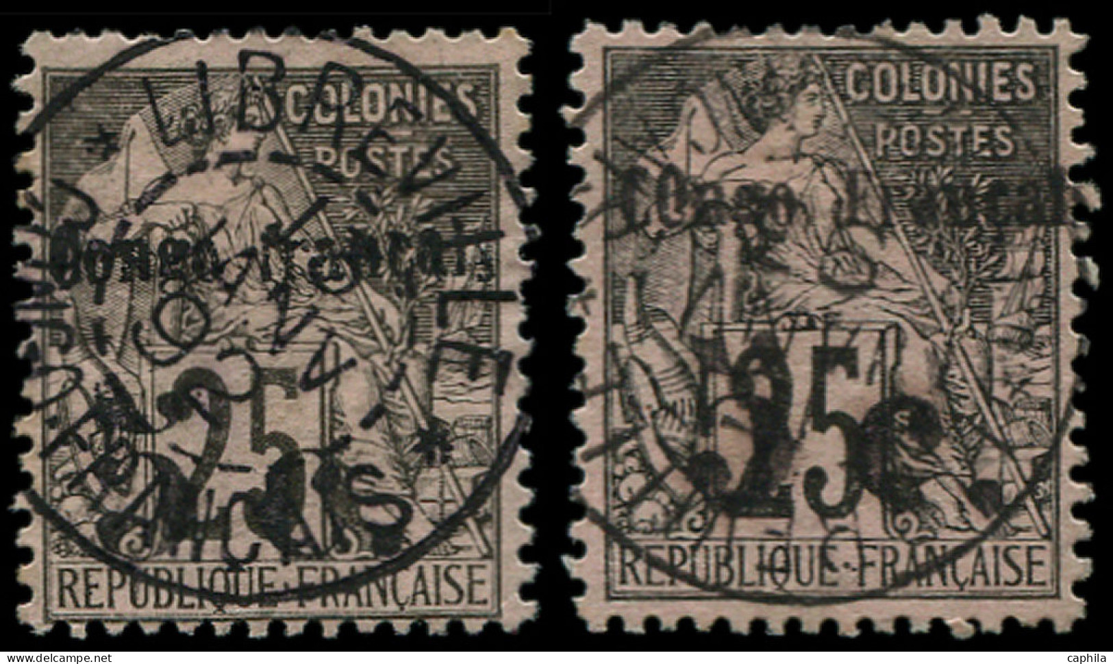 O CONGO - Poste - 4 + 4A, Belles Oblitérations: 5c. S. 25c. Noir Sur Rose - Used Stamps