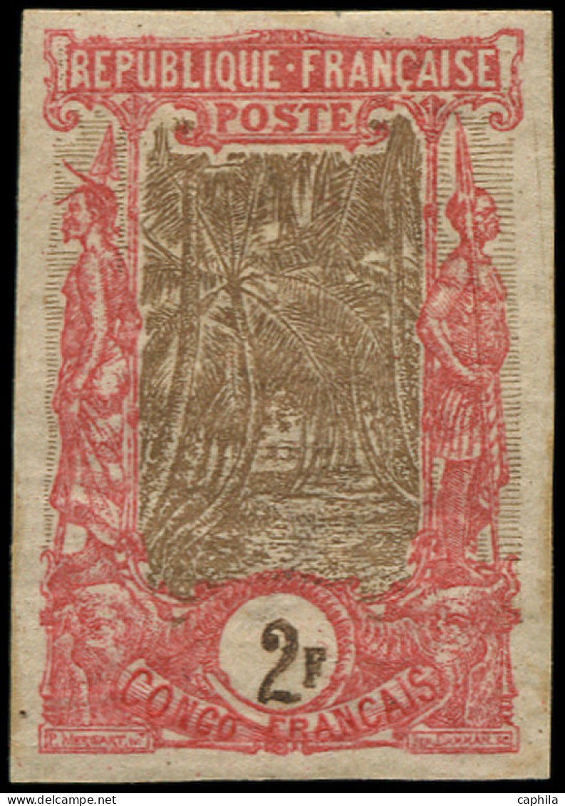 * CONGO - Poste - 40a, Non Dentelé: 2f. Carmin Et Brun - Unused Stamps