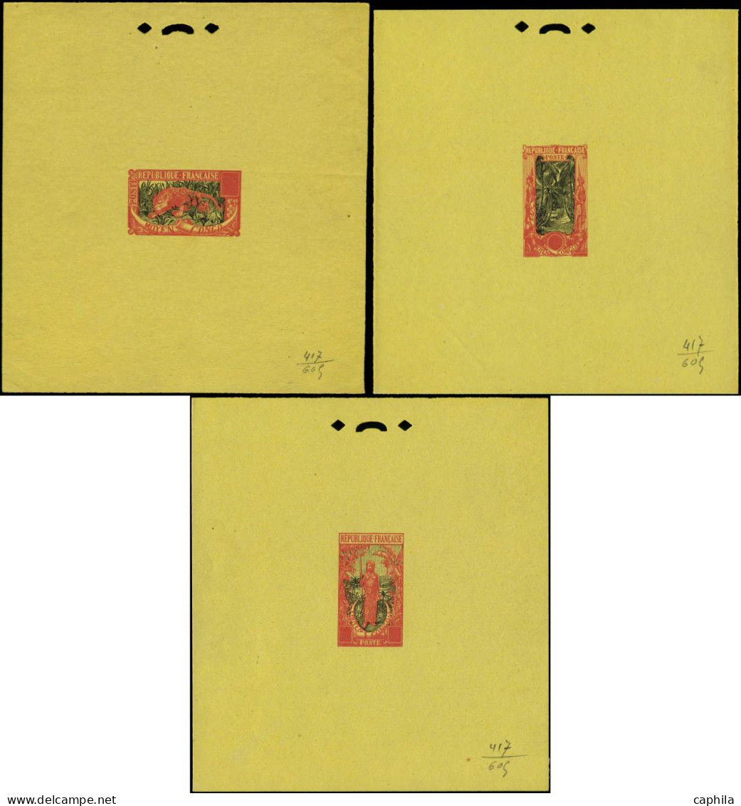 EPA CONGO - Poste - 48/64, 3 épreuves D'artistes Sans Faciale Type B/c/d - Unused Stamps