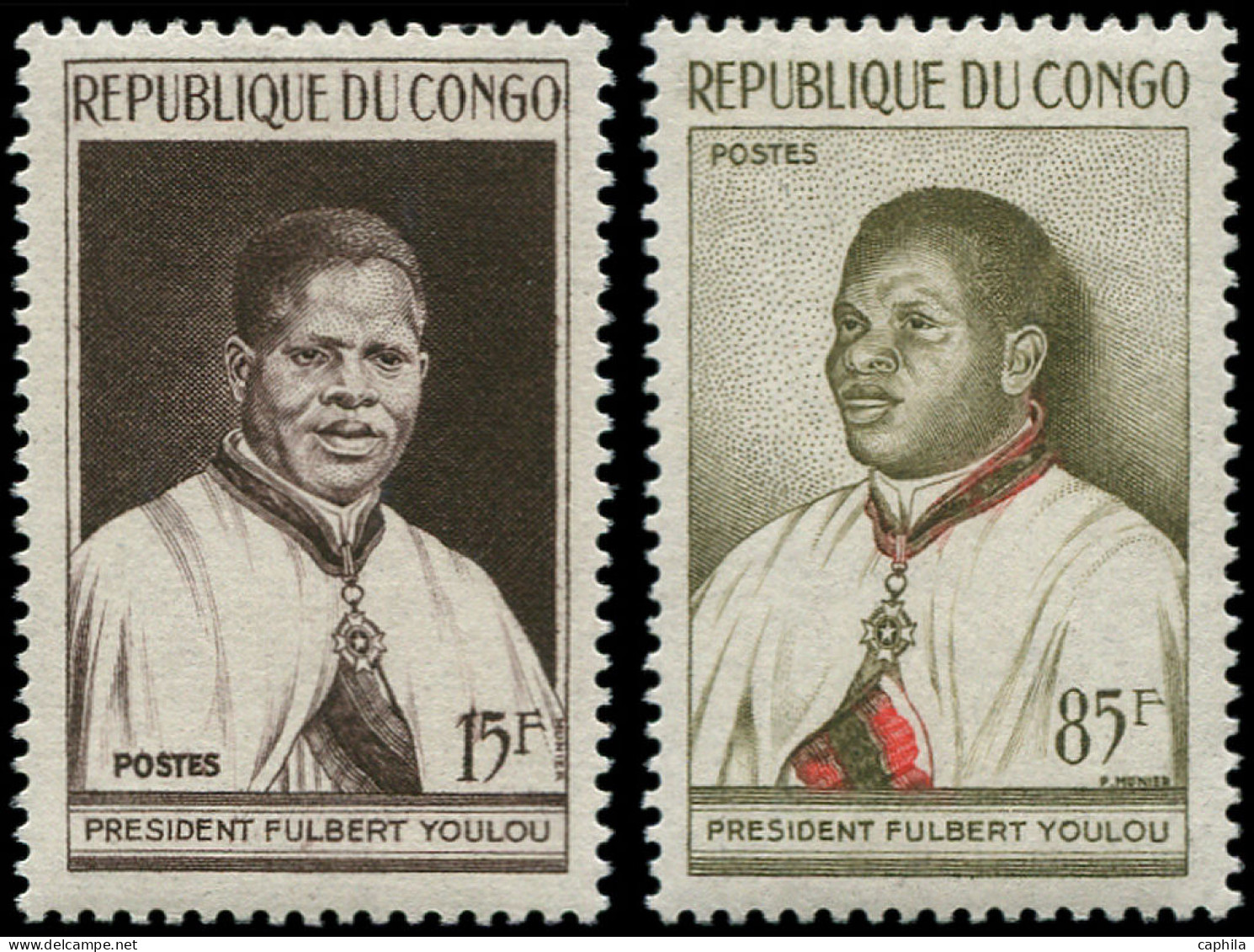 ** CONGO - Poste - 136A/36B, Non émis: Président Fulbert Youlou - Unused Stamps