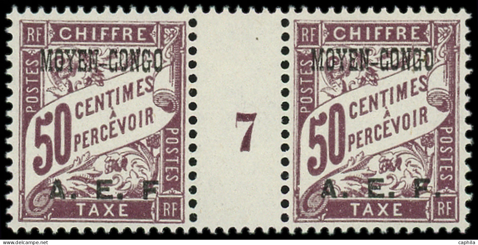 * CONGO - Taxe - 7a, Paire Millésime "7", 1 Ex Sans Point Après Le F - Unused Stamps
