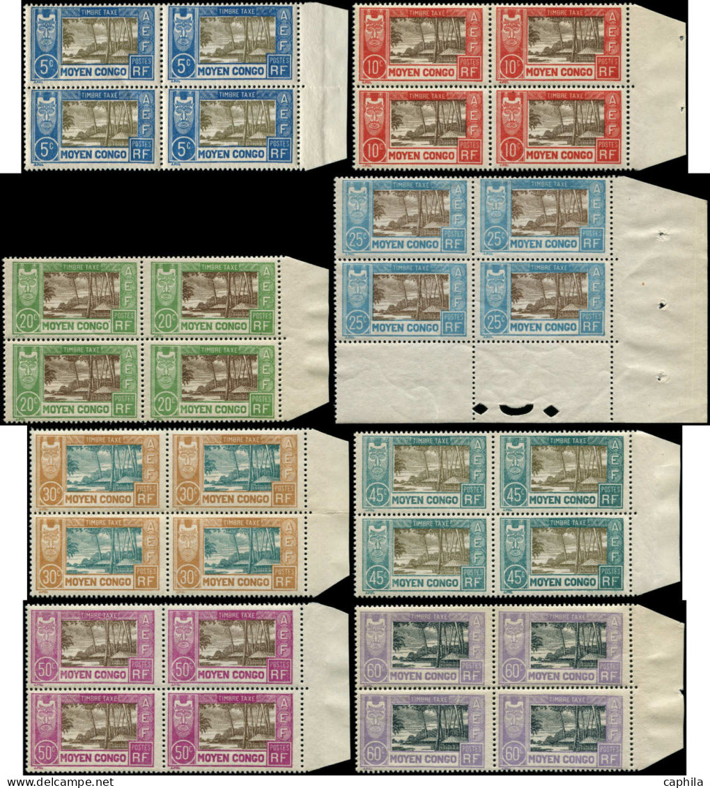 ** CONGO - Taxe - 12/22, 11 Blocs De 4, Complet - Unused Stamps