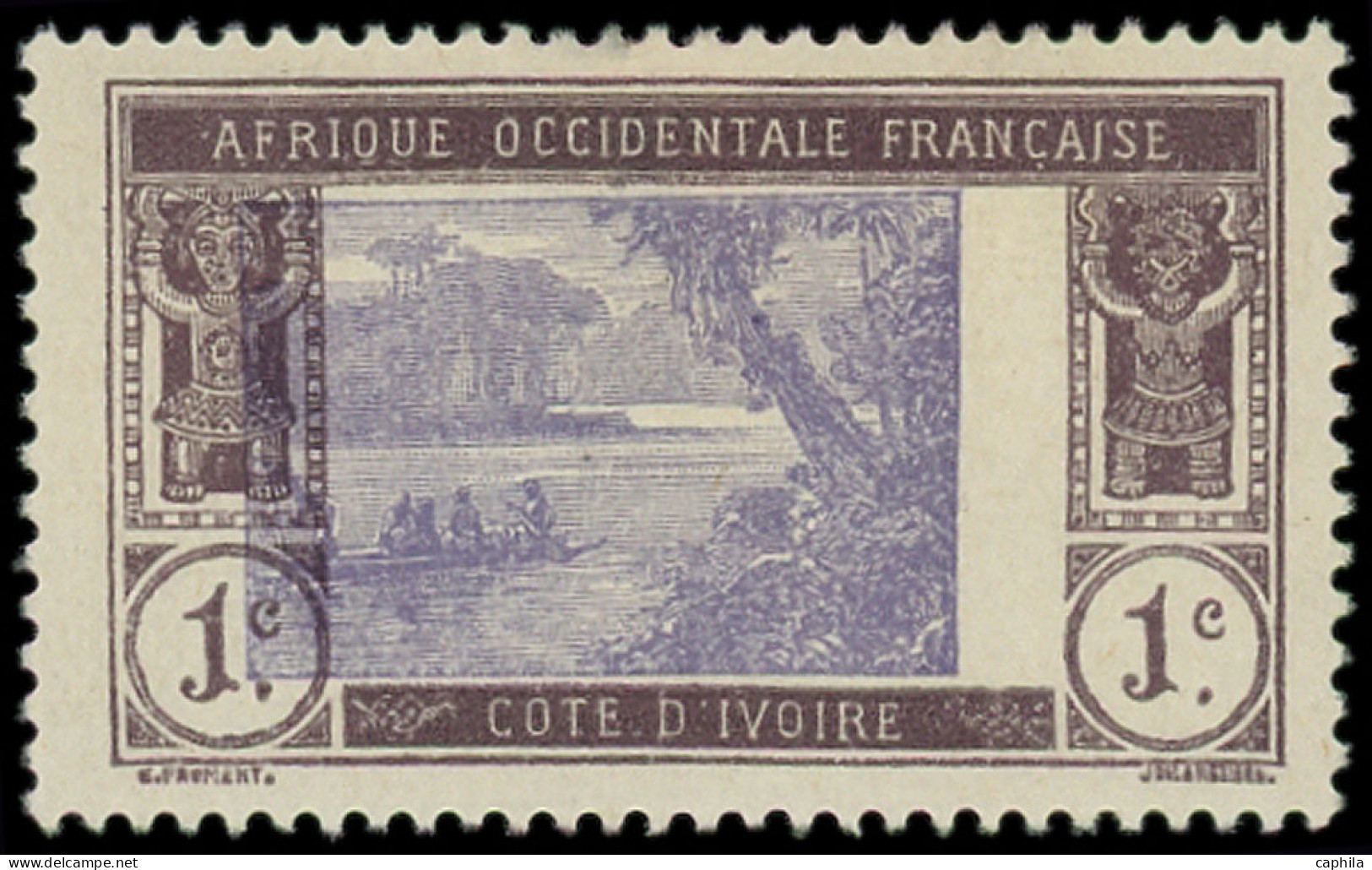 * COTE D'IVOIRE - Poste - 41b, Centre Très Déplacé à Gauche: 1c. Lagune - Autres & Non Classés