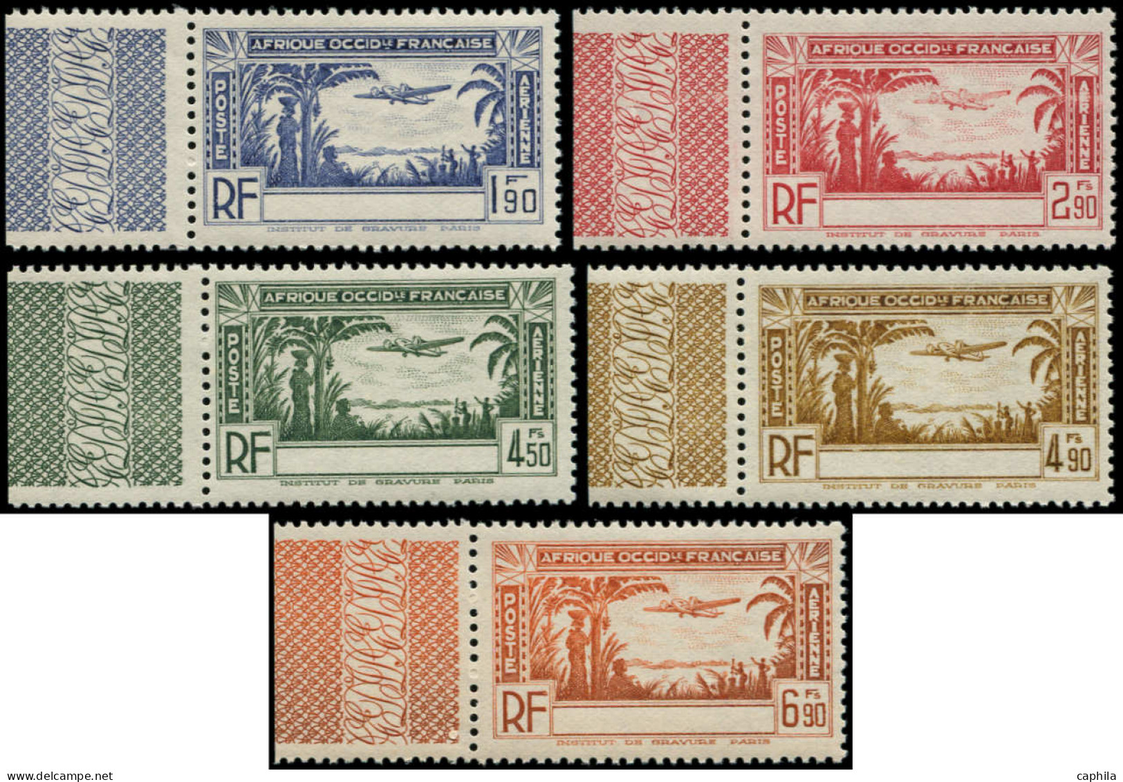 ** COTE D'IVOIRE - Poste Aérienne - 1a/5a, Sans Le Nom Du Pays, Complet - Unused Stamps