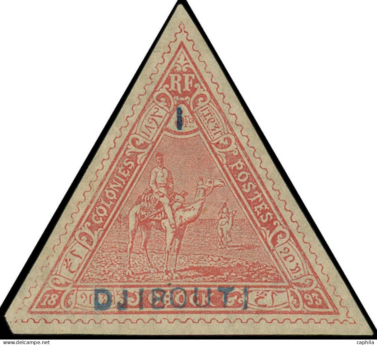 * COTE DES SOMALIS - Poste - 4, Signé Brun Et Scheller: 1 (franc) Sur 5f. Rouge - Unused Stamps