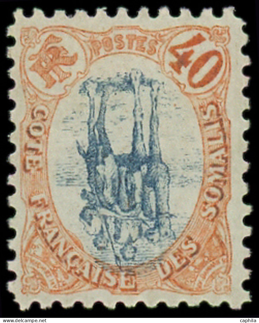 * COTE DES SOMALIS - Poste - 47a, Centre Renversé: 40c. Orange Et Bleu - Neufs