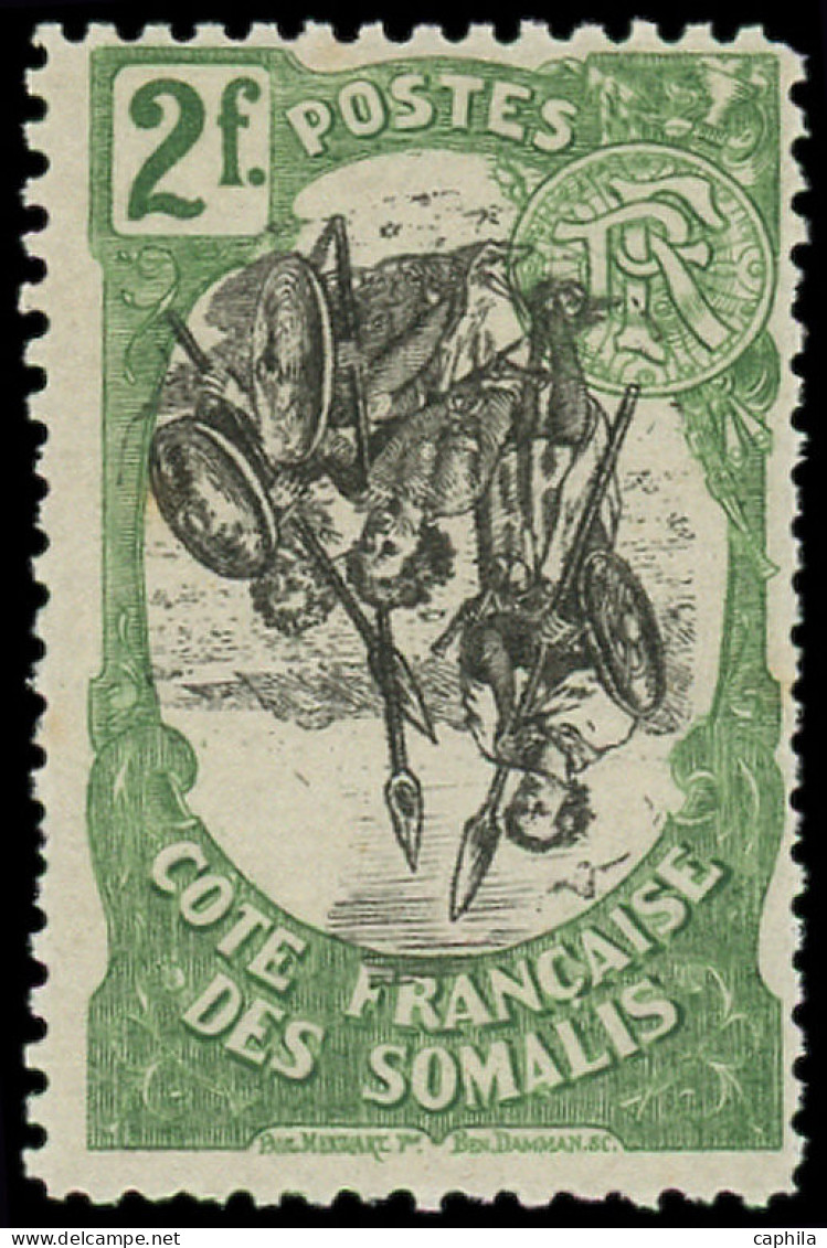 ** COTE DES SOMALIS - Poste - 65b, Centre Renversé: 2F. Vert - Unused Stamps