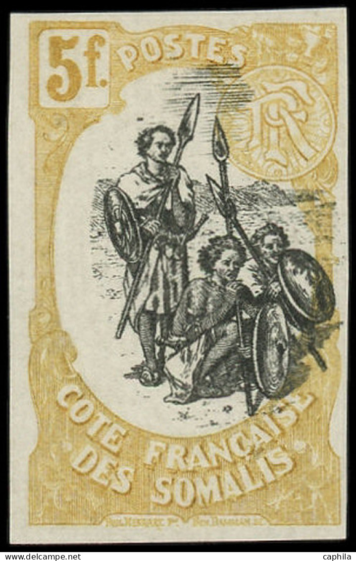 ** COTE DES SOMALIS - Poste - 66f, Non Dentelé: 5f. Jaune Et Noir - Unused Stamps