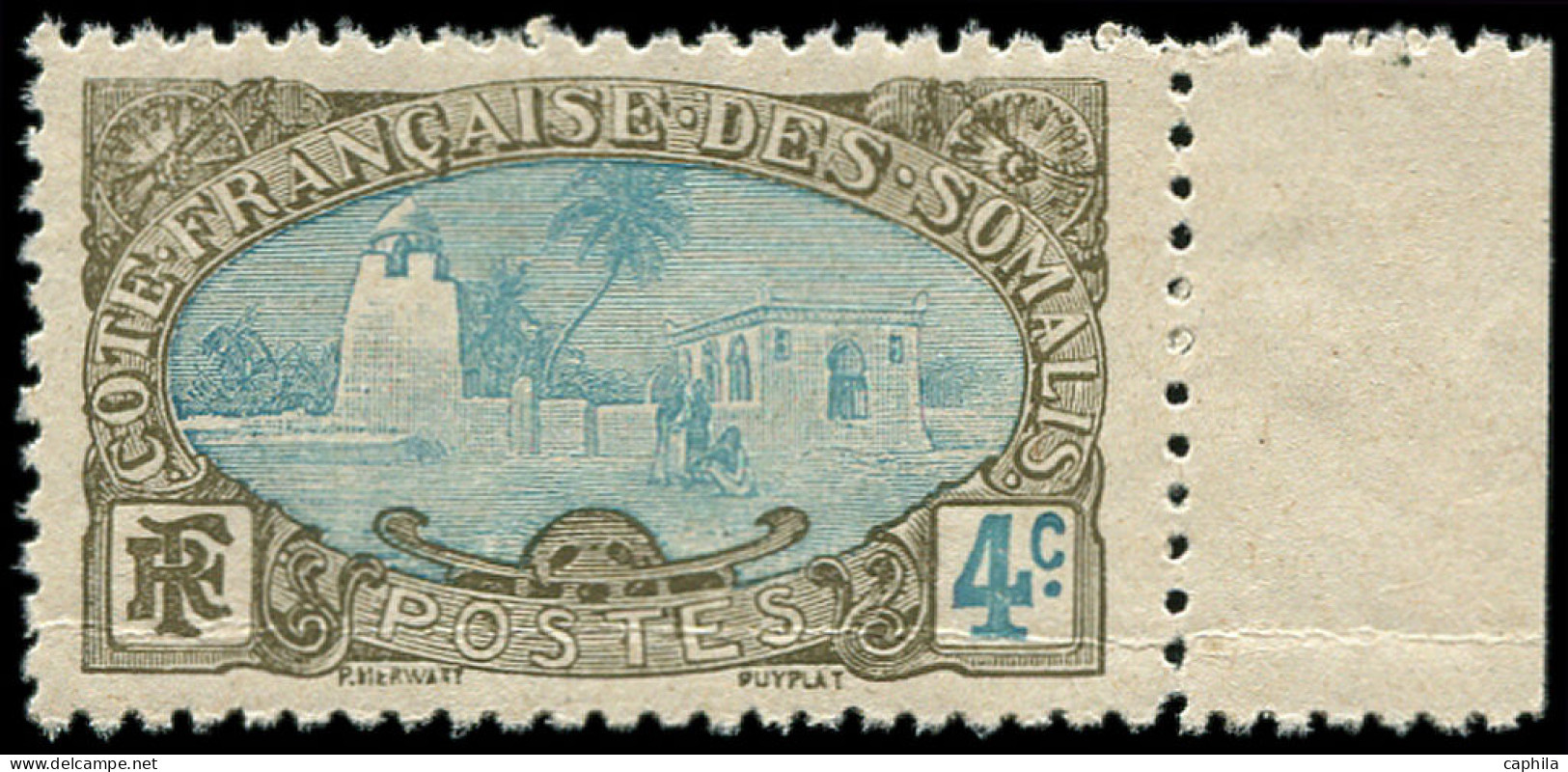 ** COTE DES SOMALIS - Poste - 69a, Dentelé 11, Bdf: 4c. Gris-olive Et Bleu (Maury) - Unused Stamps