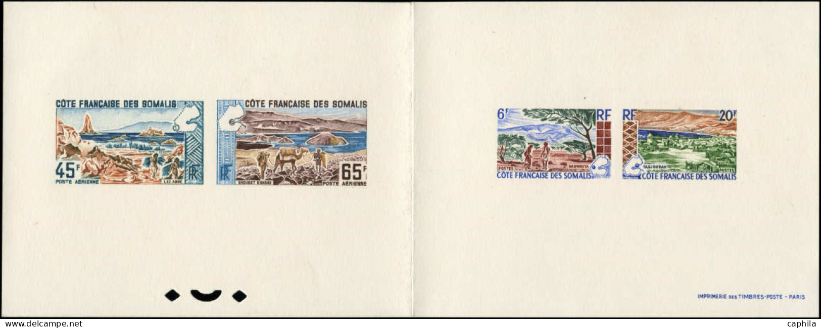 EPL COTE DES SOMALIS - Poste - 322/23 + Pa 43/44, épreuve Collective - Unused Stamps