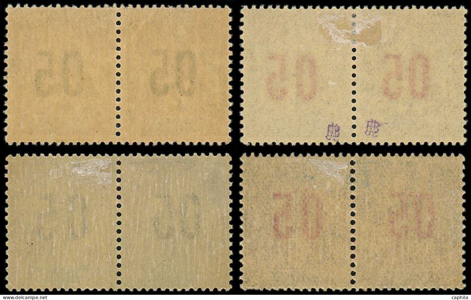 * DAHOMEY - Poste - 33Aa/34Aa + 36Aa + 38Aa, 4 Paires Chiffres Espacés Tenant à Normal - Unused Stamps