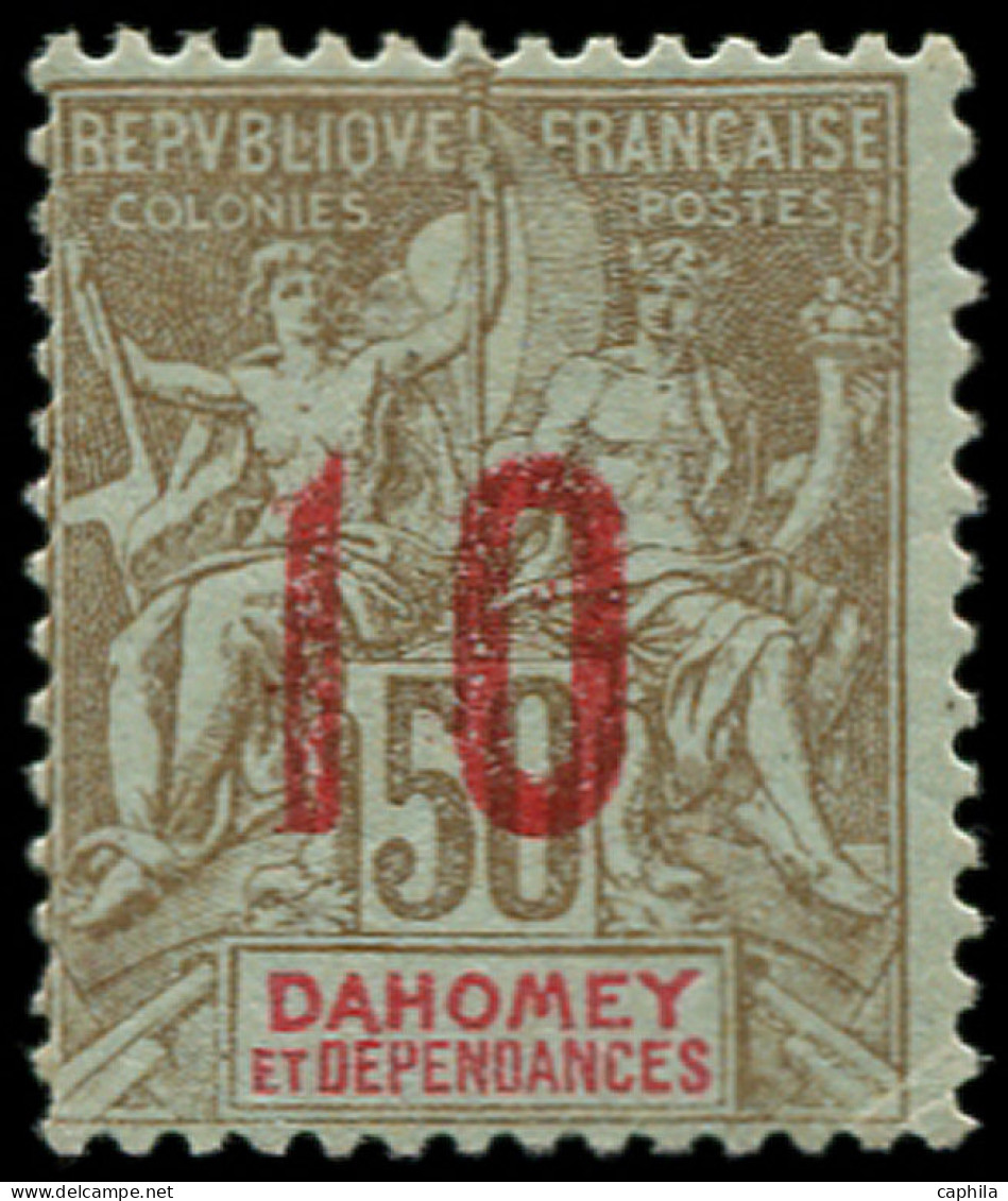 * DAHOMEY - Poste - 41, Signé Calves, Tirage 450: 10c. S. 50c. Bistre Et Rouge - Neufs
