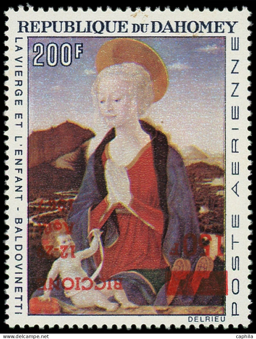 ** DAHOMEY - Poste Aérienne - 63a, Surcharge Renversée: La Vierge Et L'enfant - Unused Stamps