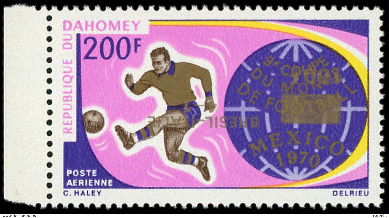 ** DAHOMEY - Poste Aérienne - 129, Surcharge Or Non émise Renversée: Coupe Du Monde De Football 1970 - Neufs