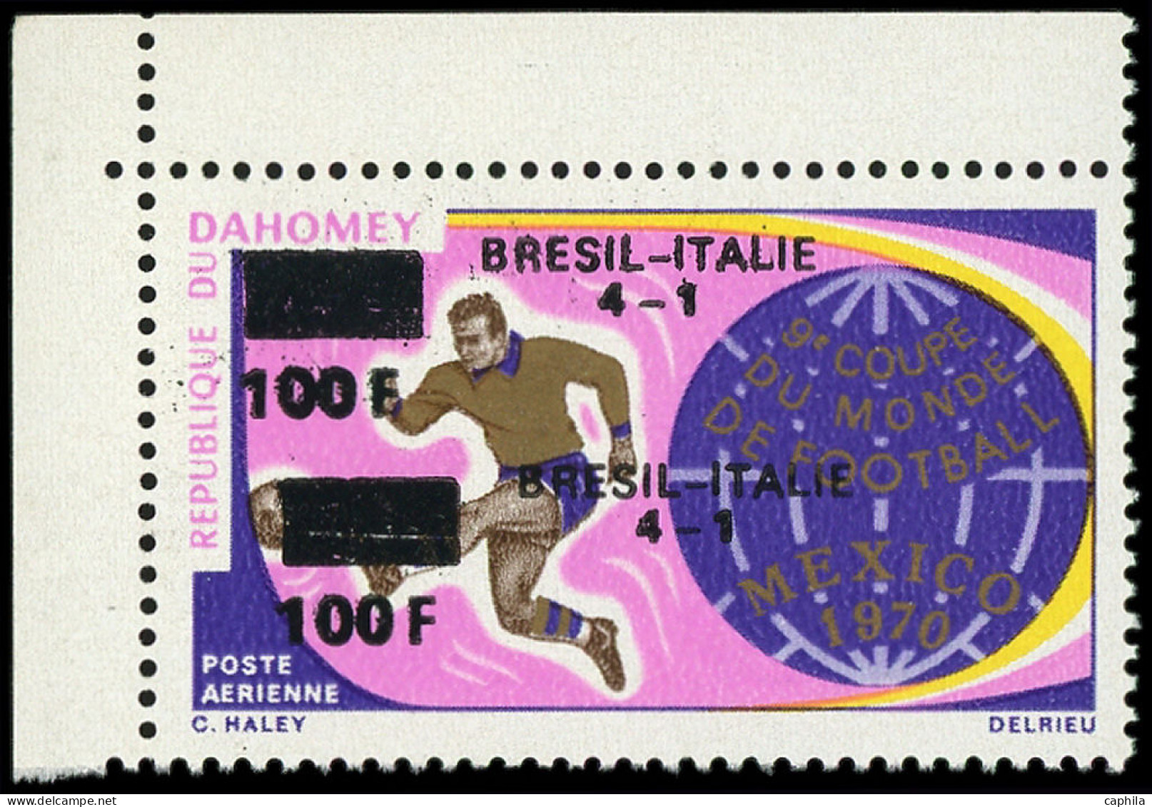 ** DAHOMEY - Poste Aérienne - 129, Double Surcharge: Coupe Du Monde De Football 1970 - Neufs