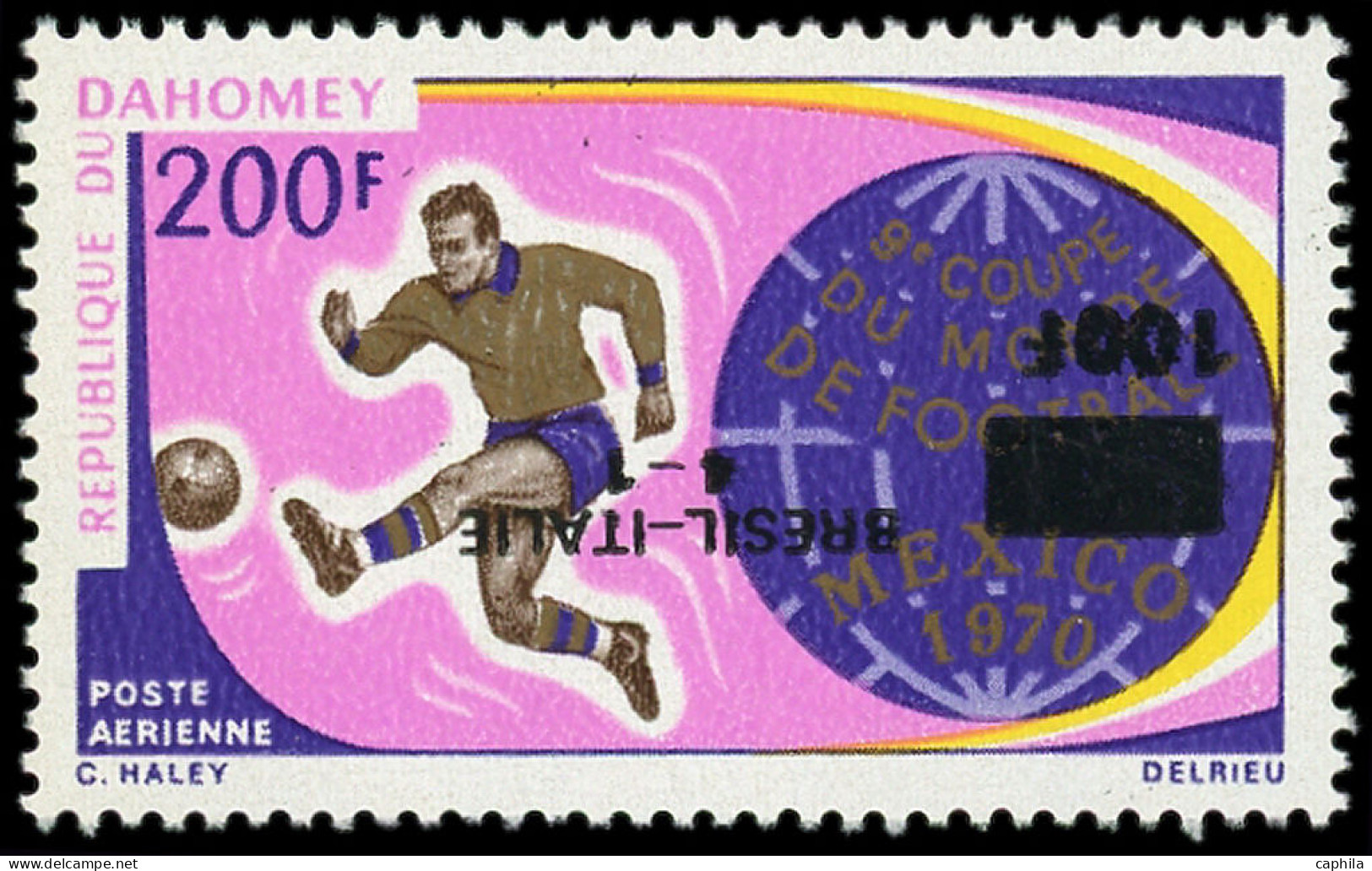 ** DAHOMEY - Poste Aérienne - 129, Surcharge Renversée: Coupe Du Monde De Football 1970 - Neufs