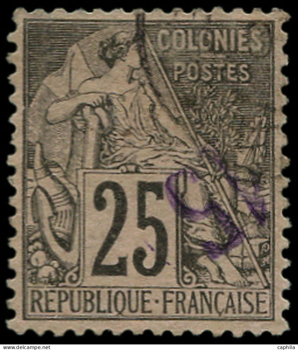 O DIEGO-SUAREZ - Poste - 5a, Surcharge Renversée, Signé Scheller: 15 Sur 25c. Noir S. Rose - Unused Stamps