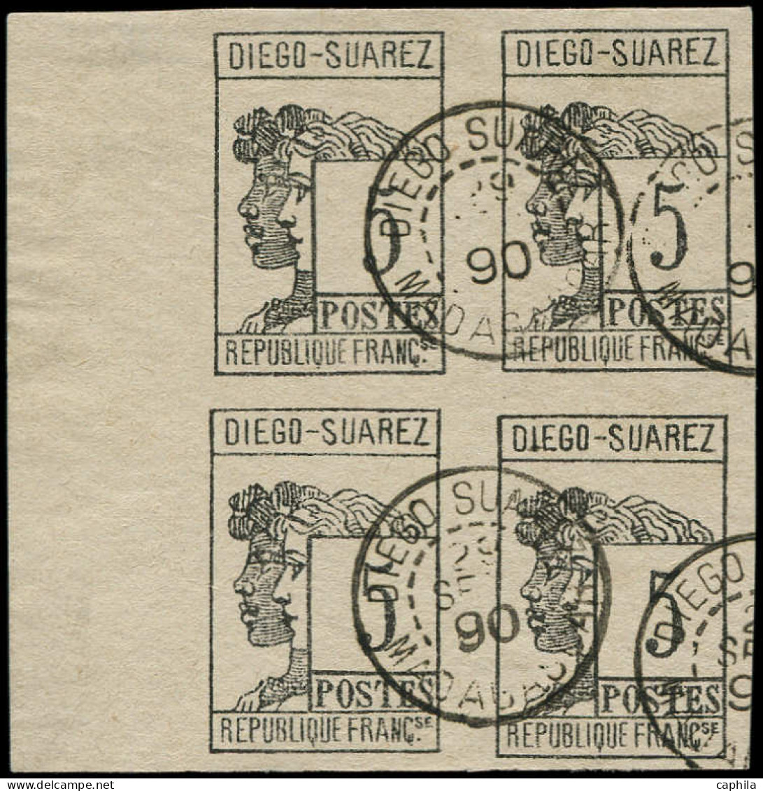 O DIEGO-SUAREZ - Poste - 7, Bloc De 4, Signé Scheller: 5c. Gris-noir - Oblitérés