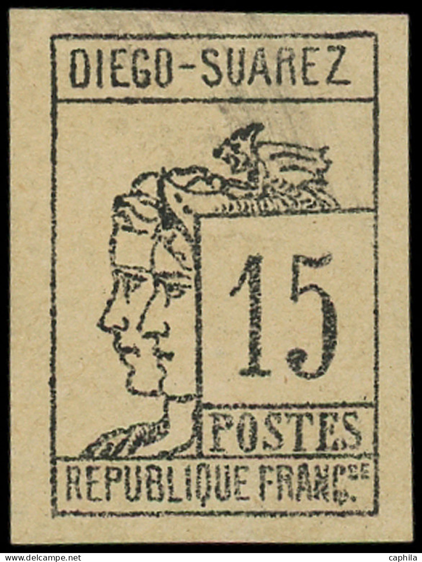 * DIEGO-SUAREZ - Poste - 8, Signé Brun: 15c. Gris-noir - Autres & Non Classés