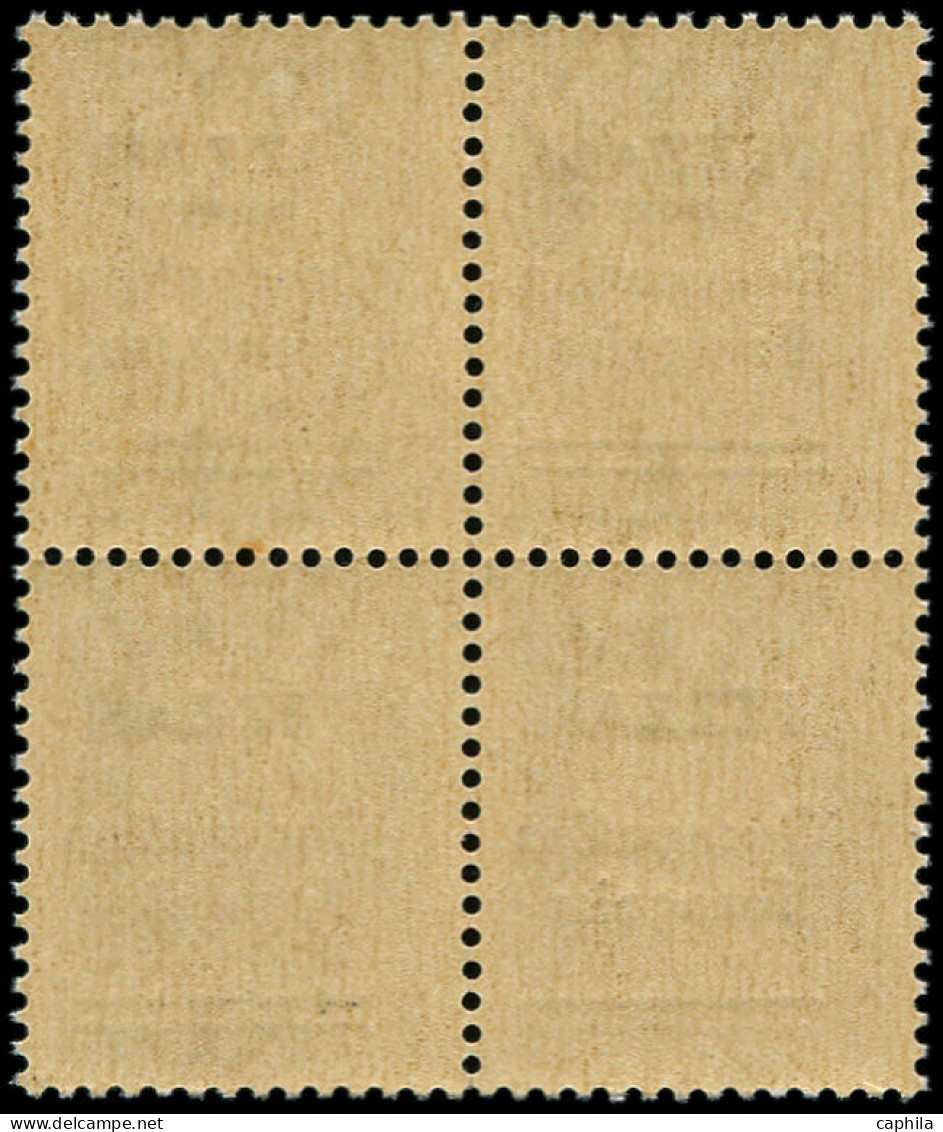 ** FEZZAN - Poste - 1c, Bloc De 4 Dont 1 Exemplaire Barre Inférieure Plus Courte: 50c. Violet - Unused Stamps