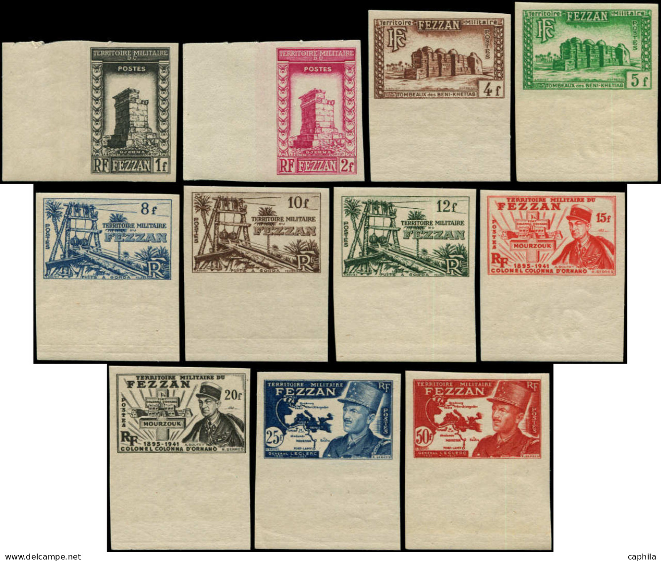 ** FEZZAN - Poste - 43/53, Non Dentelés, Complet (Maury) - Unused Stamps