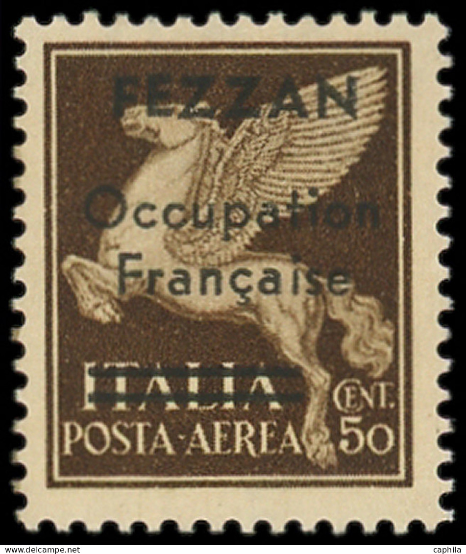 * FEZZAN - Poste Aérienne - 1, Signé Brun: 50c. Sépia - Unused Stamps