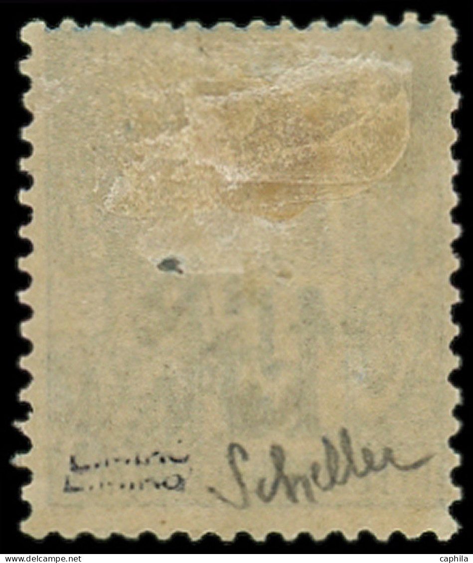 * GABON - Poste - 4, Signé Scheller: 50 Sur 15c. Bleu - Unused Stamps