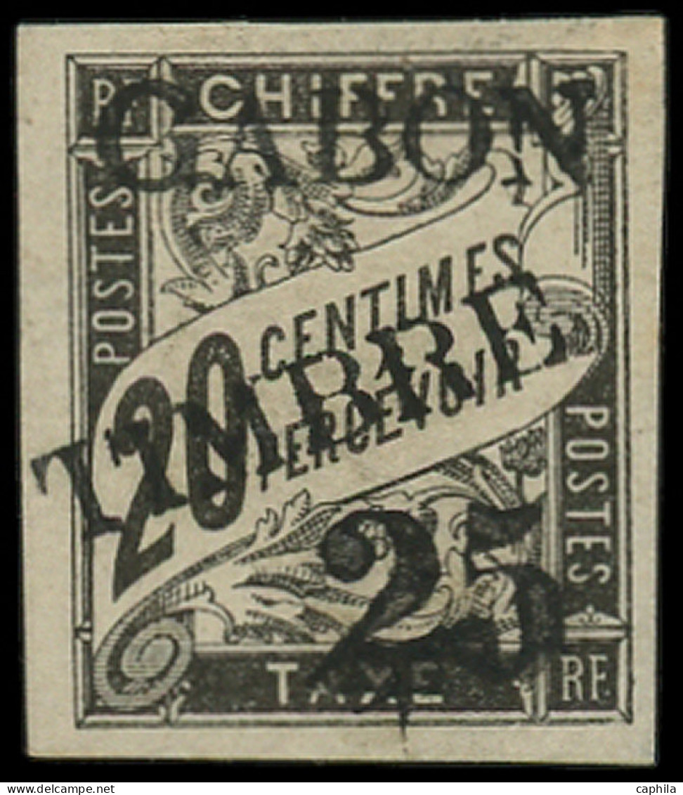 (*) GABON - Poste - 13, Signé Scheller: 25 Sur 20c. Noir - Unused Stamps