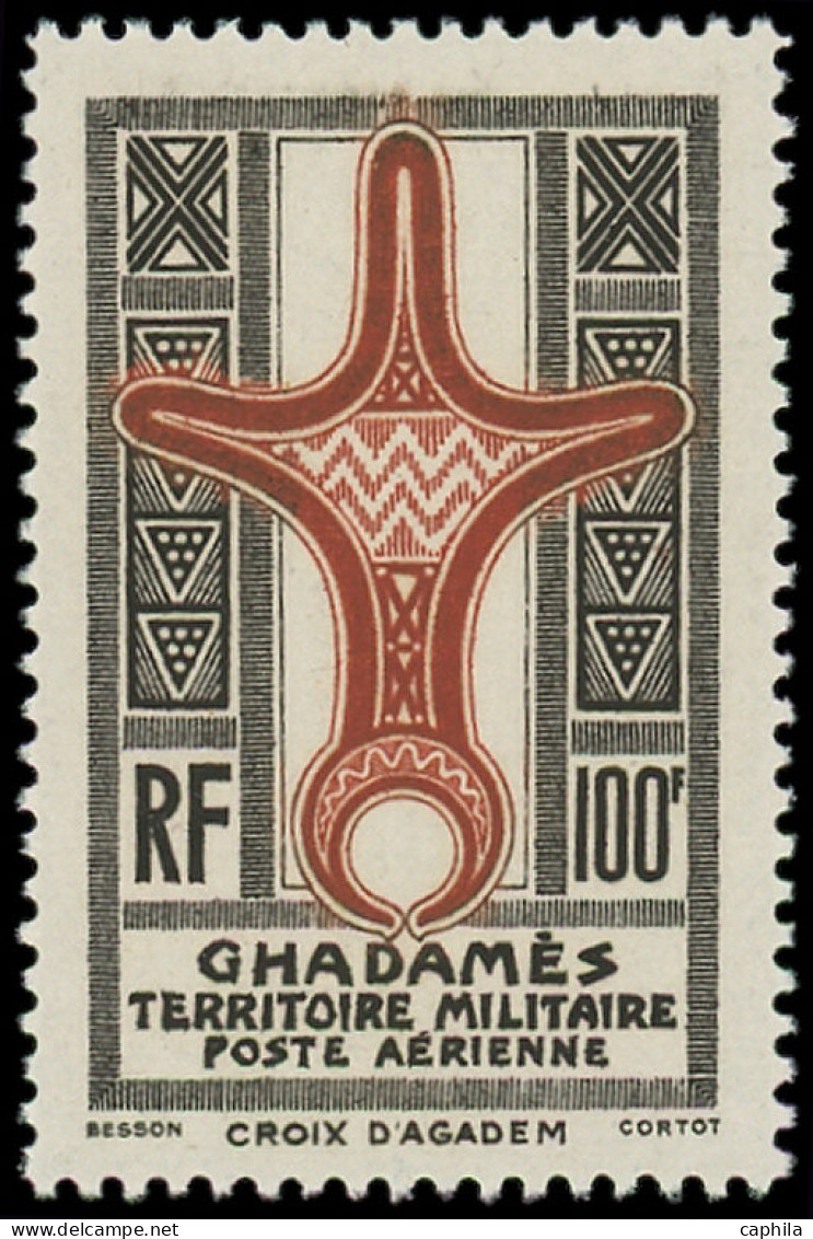 ** GHADAMES - Poste Aérienne - 2, Non émis, Couleurs Du 8f. (timbre Redentelé): 100f. Brun-noir Et Rouge-brun (Sas. A6c) - Other & Unclassified