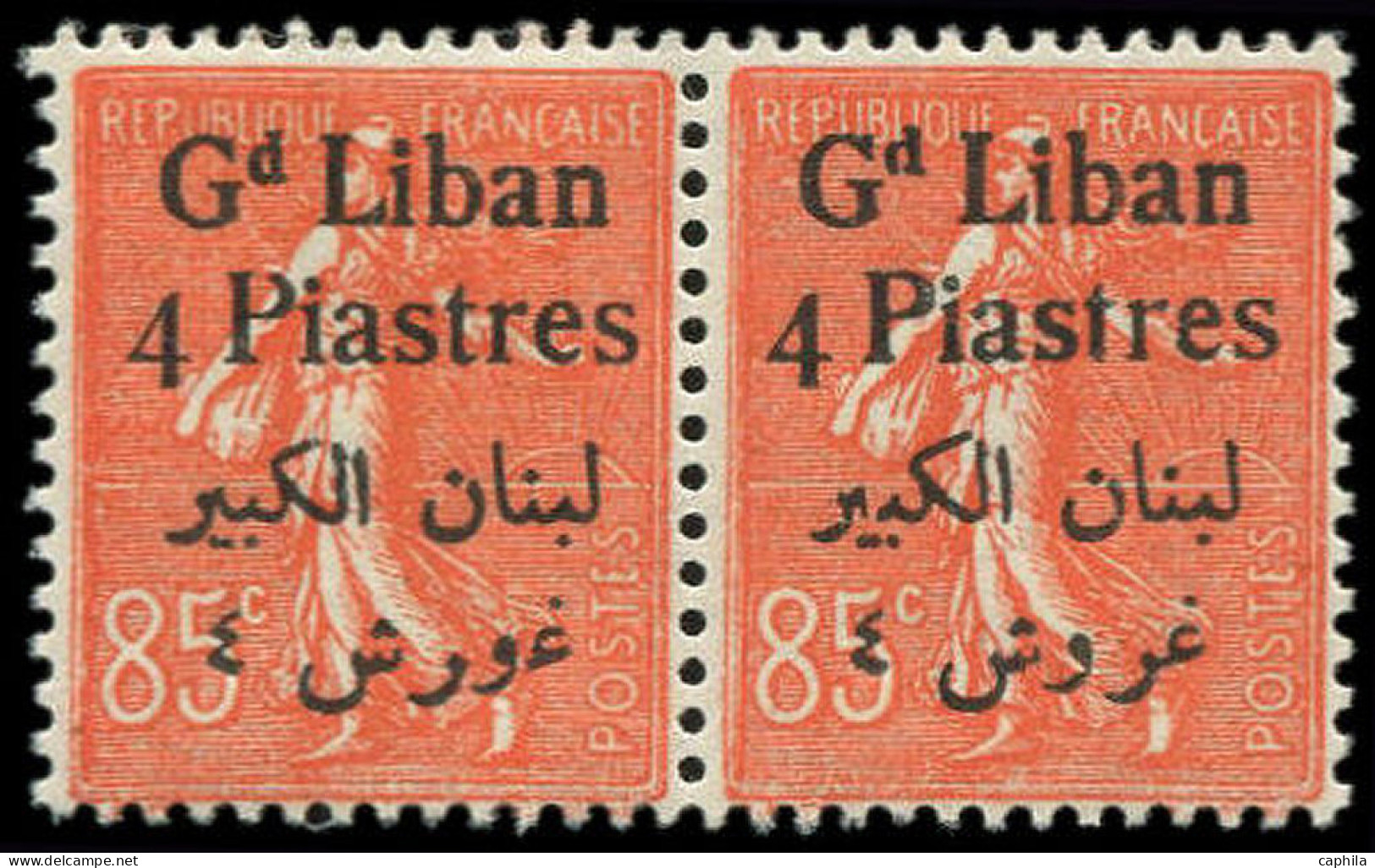 * GRAND LIBAN - Poste - 35aa, Paire Dont Un Exemplaire Caractères Intervertis - Ungebraucht