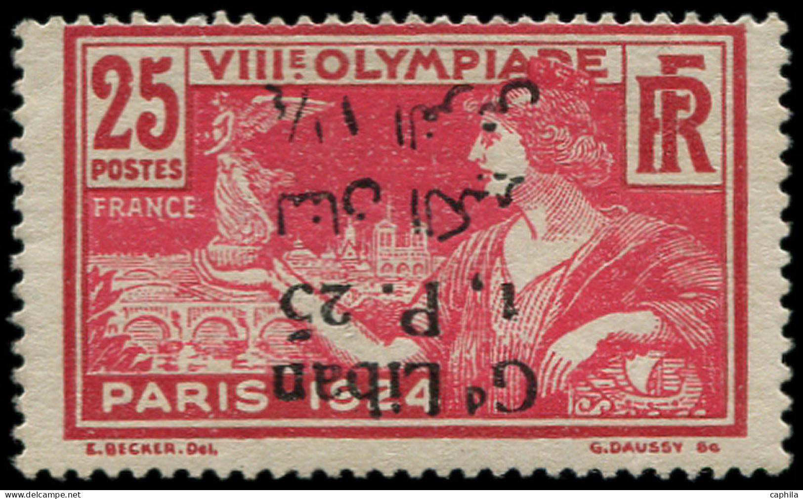 * GRAND LIBAN - Poste - 46, Surcharge Renversée, Signé: Jeux Olympiques De 1924 - Unused Stamps