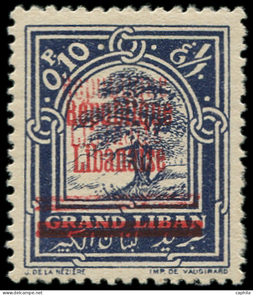 ** GRAND LIBAN - Poste - 84a, Double Surcharge: 0p.10 Violet - Ungebraucht