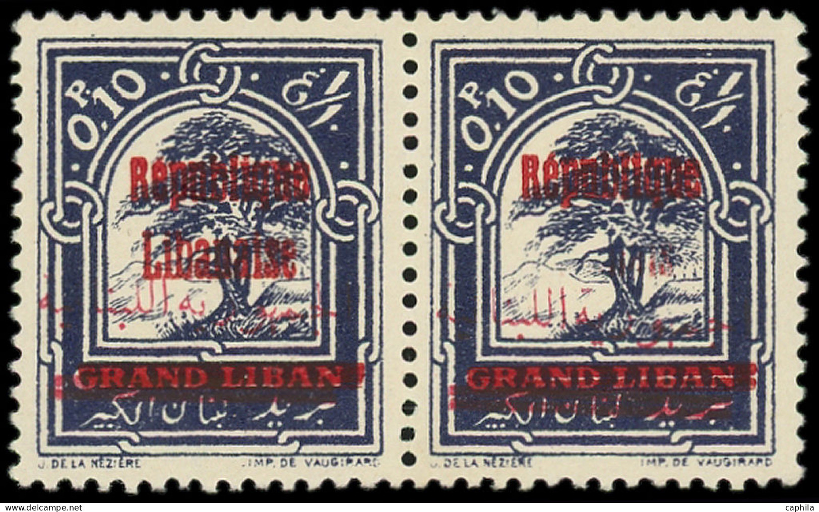** GRAND LIBAN - Poste - 84d, Paire Dont 1 Ex Sans Libanaises - Unused Stamps