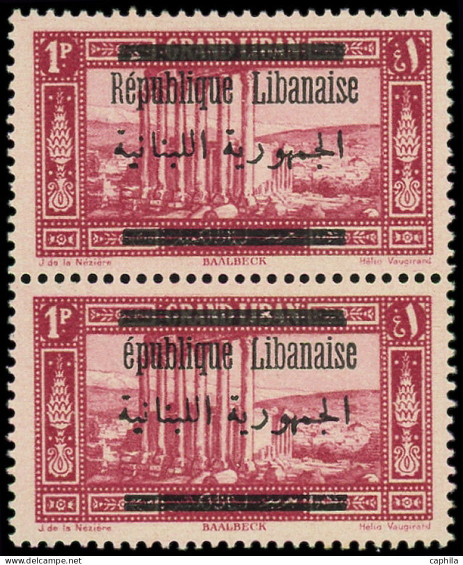 ** GRAND LIBAN - Poste - 100ca, Paire Dont 1 Ex Sans "R" De République: 1pi. Rose-lilas - Ungebraucht