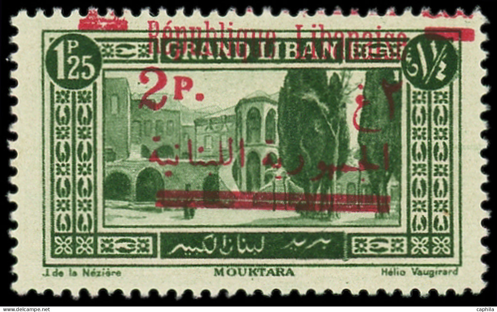 ** GRAND LIBAN - Poste - 118, Surcharge Déplacée Vers Le Haut, Sans La Barre Du Haut - Unused Stamps