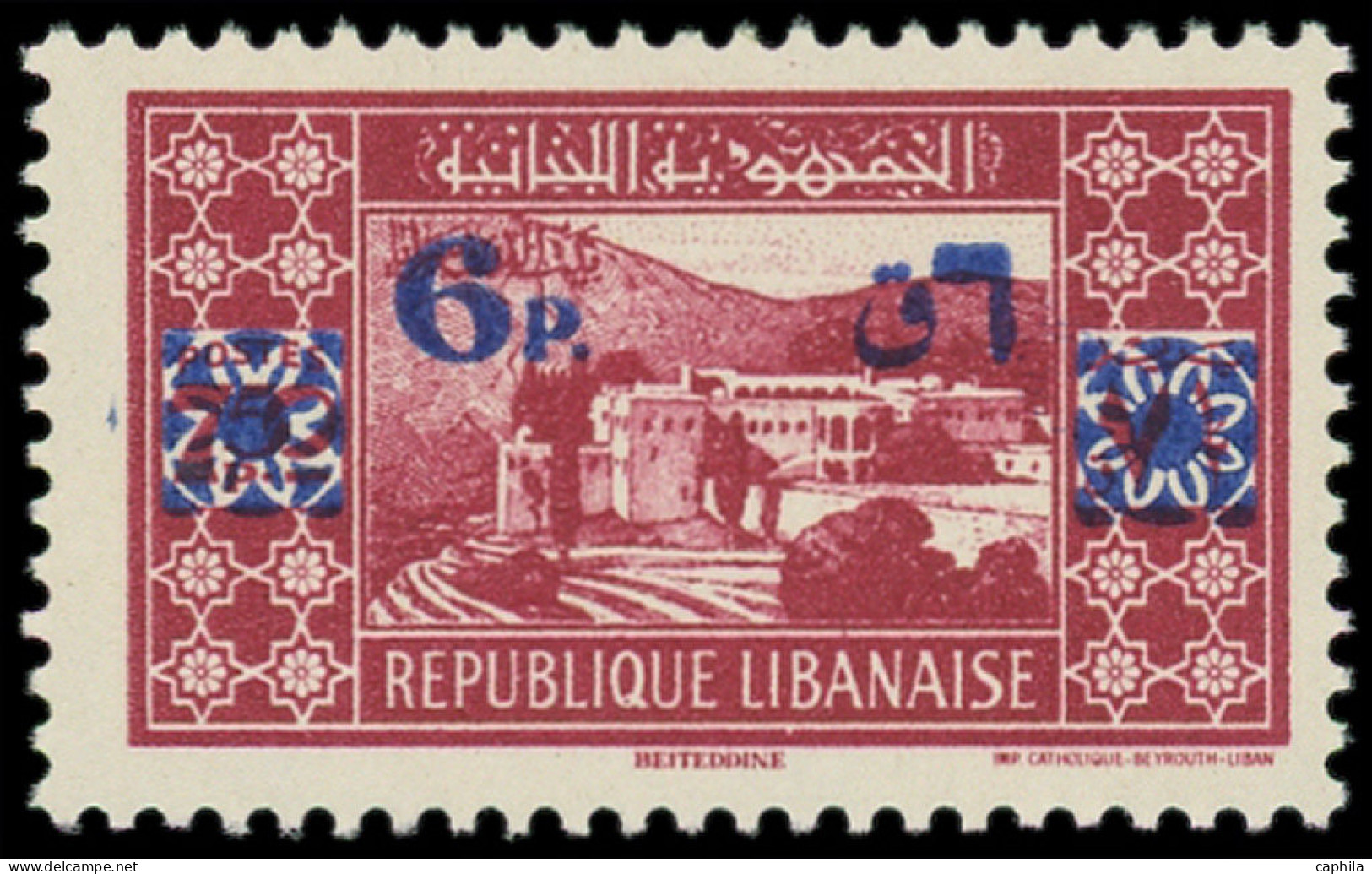 * GRAND LIBAN - Poste - 183c, Essai Surcharge Bleue: Beiteddine - Neufs