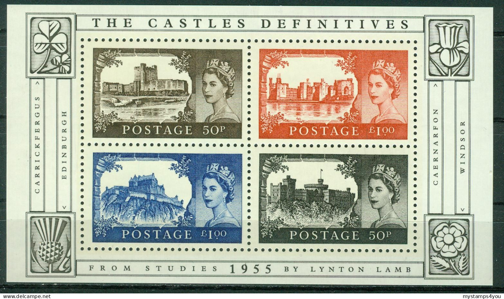 Bm Great Britain 2005 MiNr 2291-2294 Block 23 Sheet MNH | 50th Anniv Of First Castles Definitives #kar-1011-2 - Blokken & Velletjes
