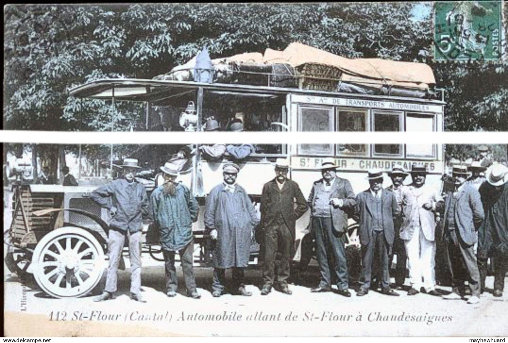 SAINT FLOUR AUTOMOBILE ALLANT DE SAINT FLOUR A CHAUDESAIGNES ///// VUE UNIQUE COLORISEE - Saint Flour