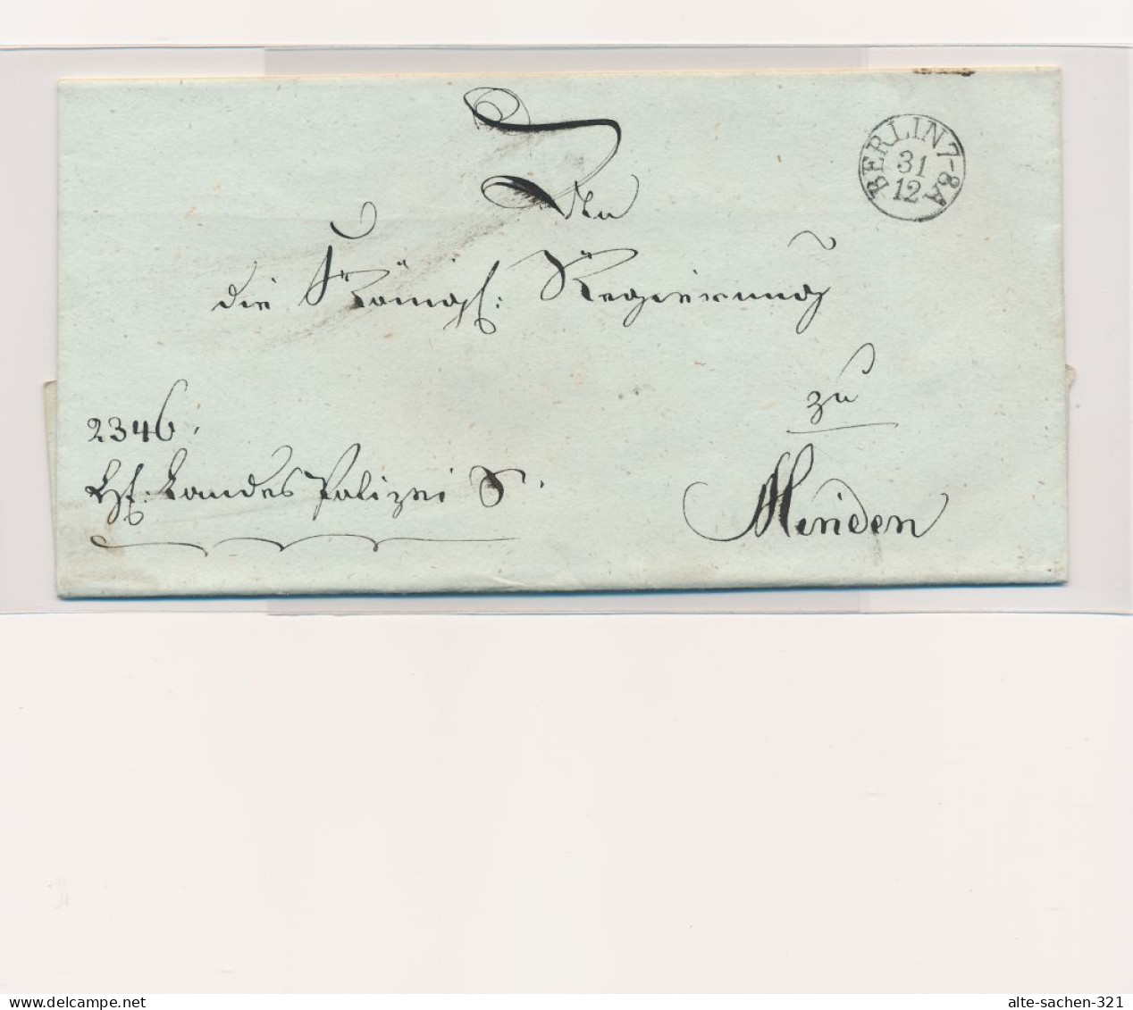 Um 1850 Briefkuvert Mit Siegel Königl. Preuss. Ministerium Des Innern Berlin > Minden - Afgestempeld
